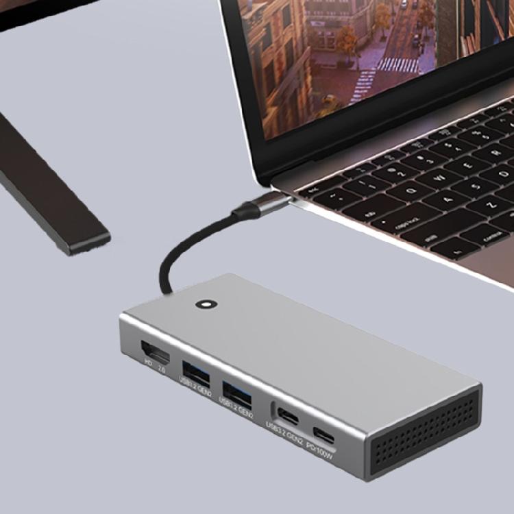 M.2 Two Protocols TypeC Docking Station PD100W USB3.2 10Gbps HDMIcompatible2.0