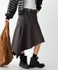 The Green Lab Asymmetrical Denim Skirt [Charcoal Gray]