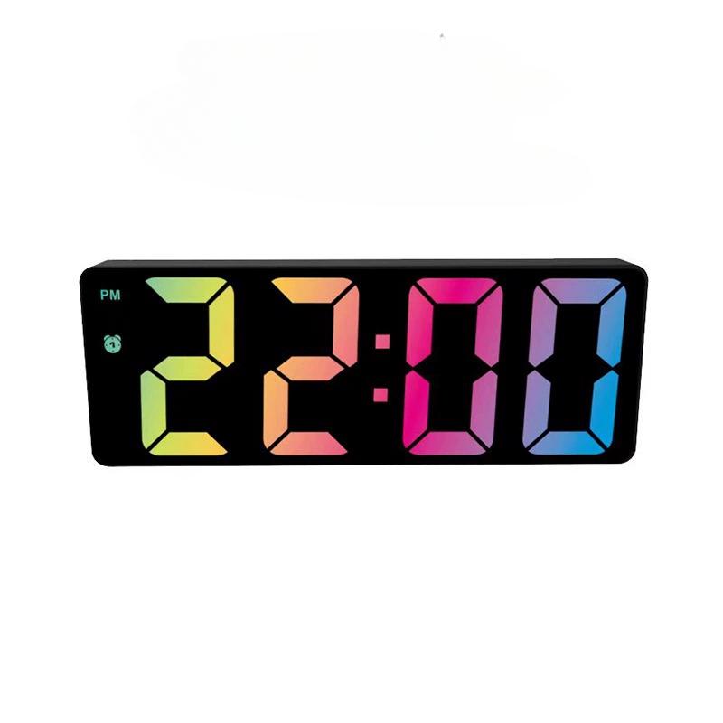 

Цифровой будильник Настольные часы с питанием от USB/батарейки и цветным светодиодным экраном с дисплеем температуры Голосовое управление Style 2