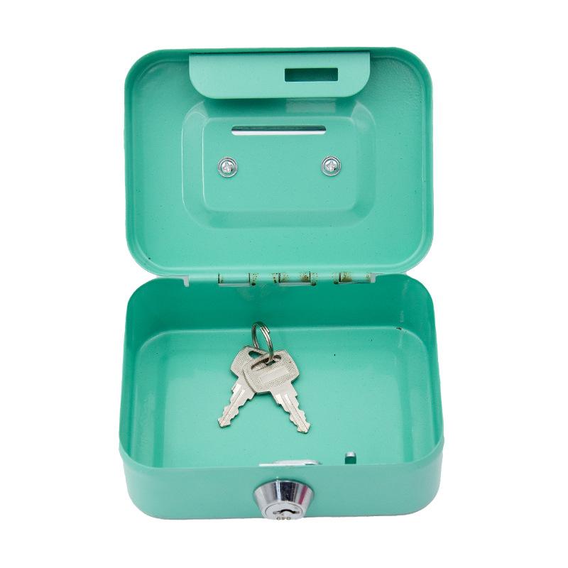 Bärbar Metall Sparbössa med Nyckellås Sekretess Pengalåda 4,53X3,35X1,97Tum Pengainsamlingslåda Liten Förvaringslåda för Vuxna Barn