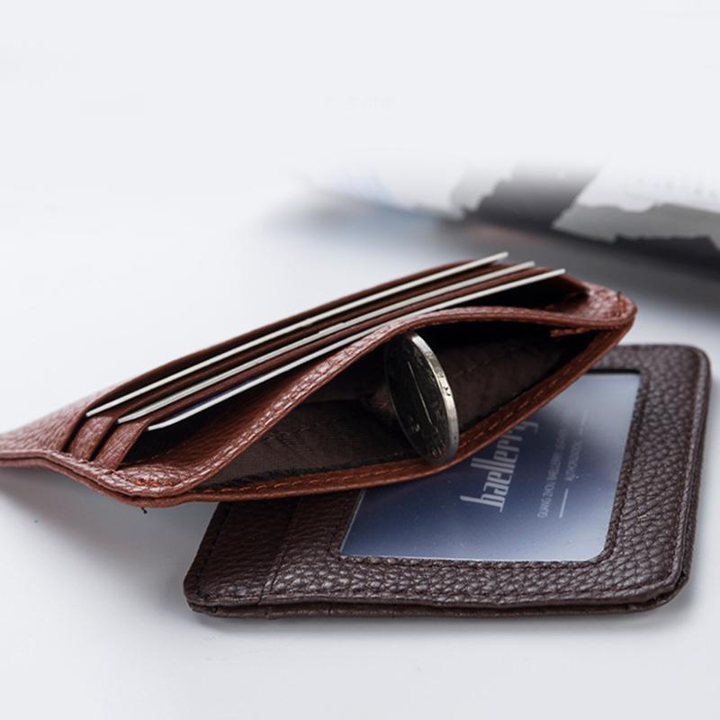 Ultrathin Mini Card Holder Pu Solid Color Simple Wallets Men Purse Multi-Cards Credit Card Coin Short Purse For Male