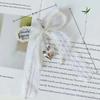 Lace Bag Key Chain White Heart Pendant Keyring Sweet Handmade Chain  Men Women