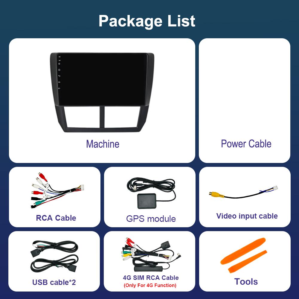 Android 14 Car Radio Multimedia Player for Subaru Impreza GH GE 2007 - 2011 GPS Navi WiFi QLED Touch Screen DSP Stereo 4G