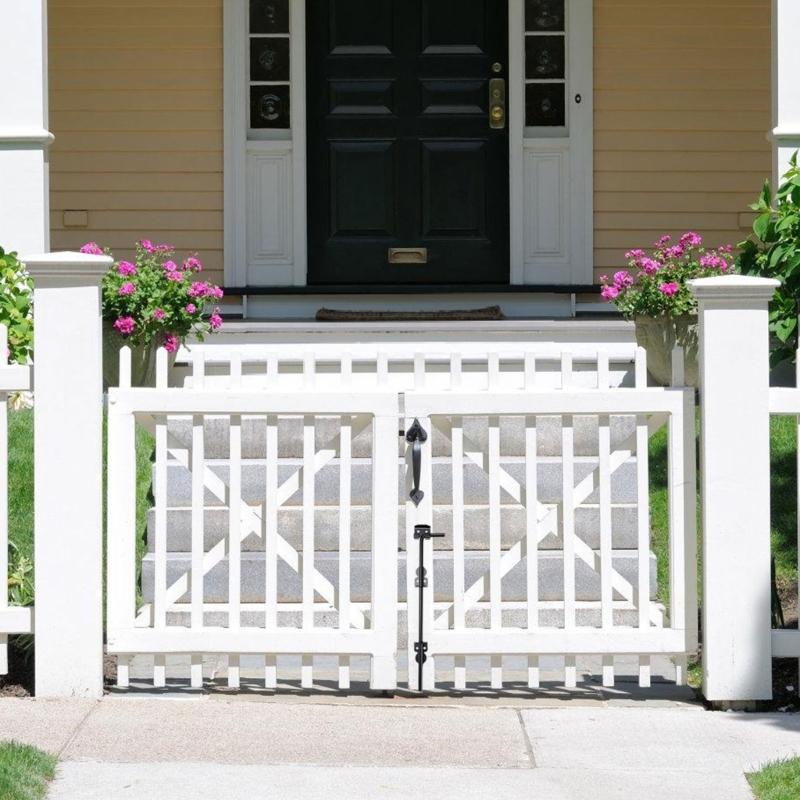 2 Pack Practical 12Inch Portable Sturdy Cane Bolts for Double Door Stability and Security in Wood PVC Vinyls Metal Gate