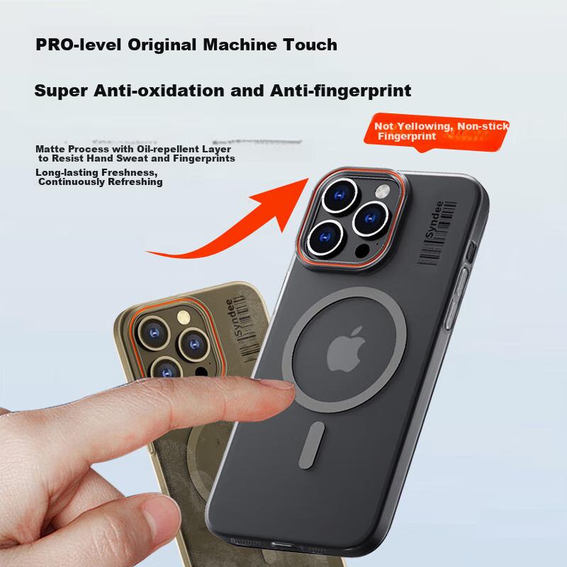 ALittleFlower IPhone 16 Pro Case, MagSafe Compatible, Ultra-Thin Frosted Full Protection Shockproof Cover, Soft White