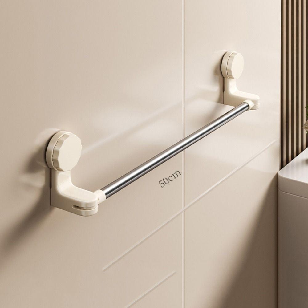 Wall-Mounted Suction Cup Towel Rack Waterproof Shower Slipper Hanger Bathroom Towel Rod  Kitchen