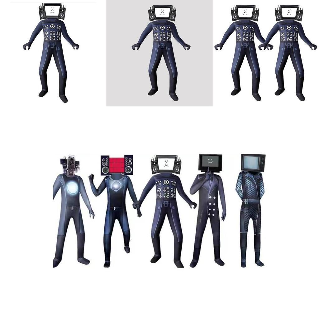 Skibidi Toilet Wave Audio Tv Man Kids Cosplay Outfit Made Of Milk Silk For Seasonal Wear