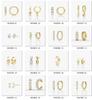 Elegant Women Jewelry 14K Solid Rose Gold Classic Hoops Earring Multi-Shape Lab Diamond Hoop Earrings