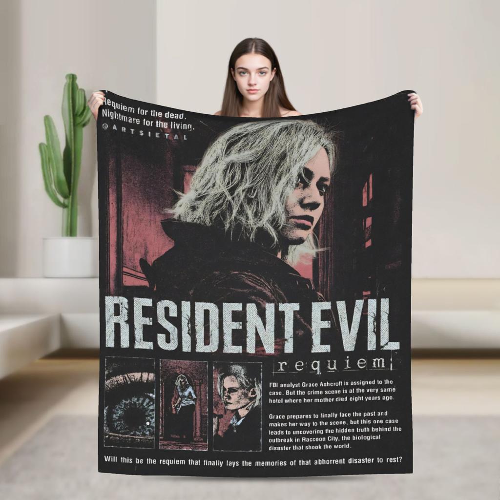 Residents Evils 9  Blanket Multiple Sizes Warm Cozy Fluffy Games Throw Blankets for Couch Sofa and Bed