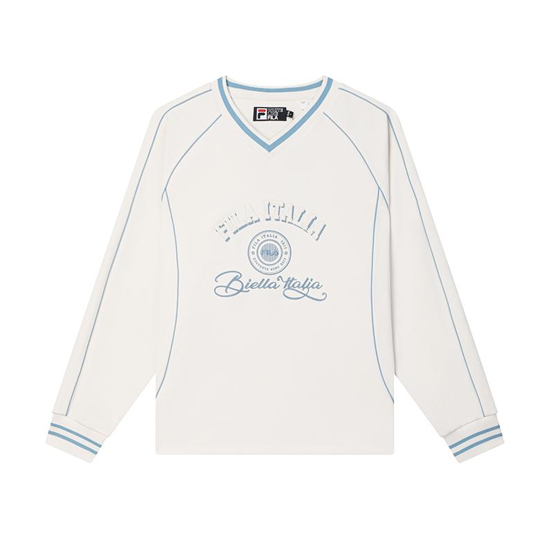 FILA Толстовки Мужские Steam White V-образный вырез Умеренный Обычный F11U439206FIV 175/96A/L