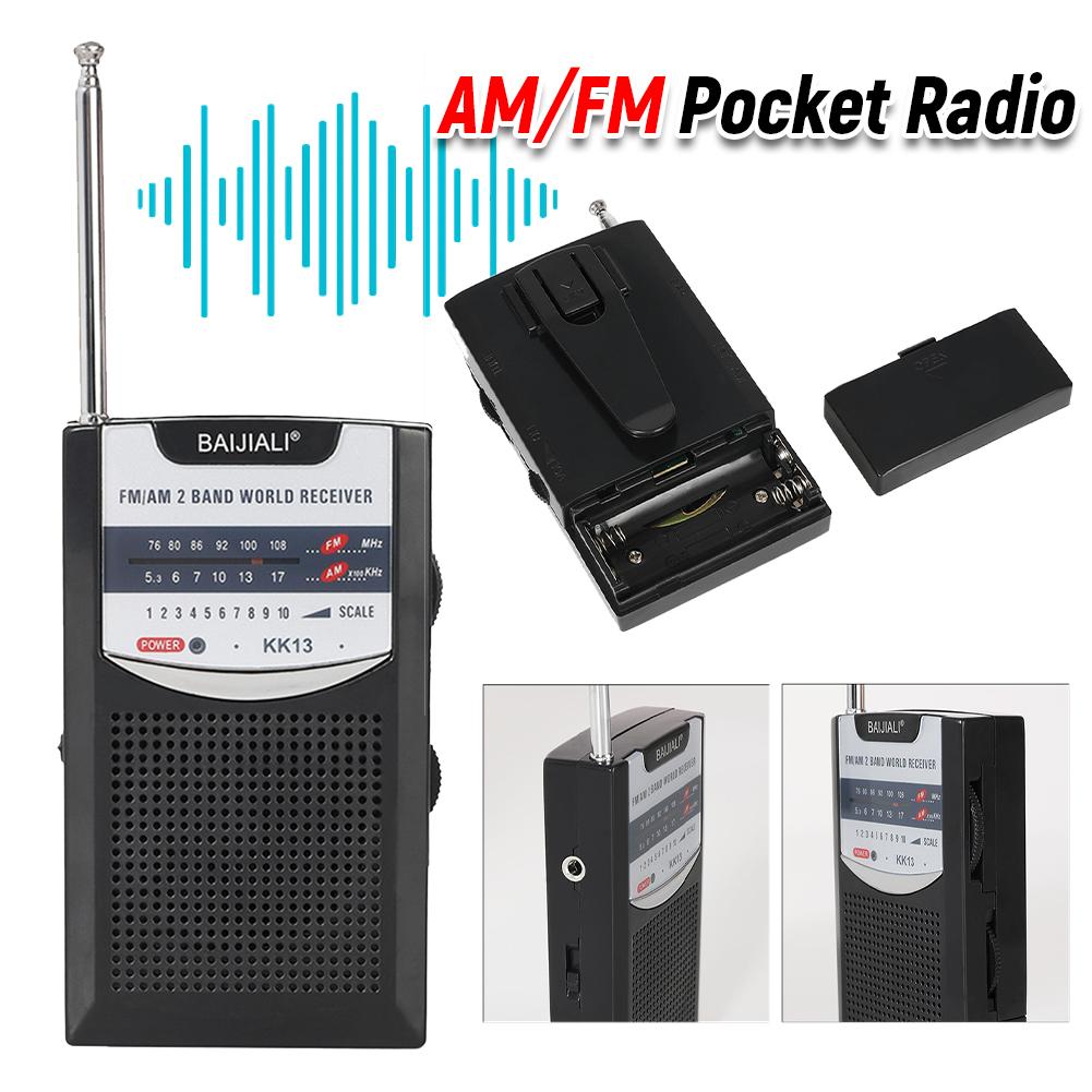 Portable Mini Radio Telescopic Antenna Outdoor Radio Dual Band Retro World Receiver AM/FM Pocket Radio for Outdoor Emergency Use