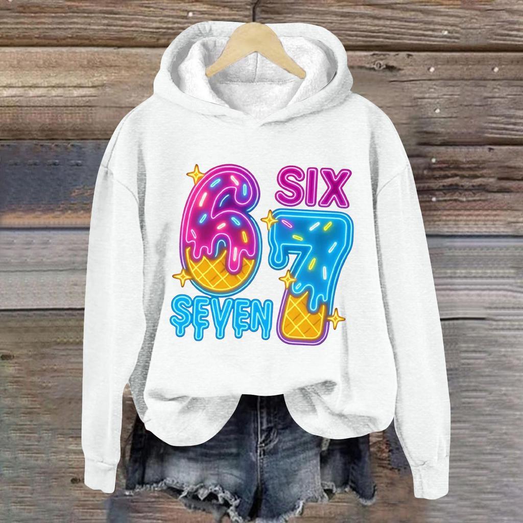 Damen Modisches Lässiges Langärmliges Bedrucktes Kapuzensweatshirt