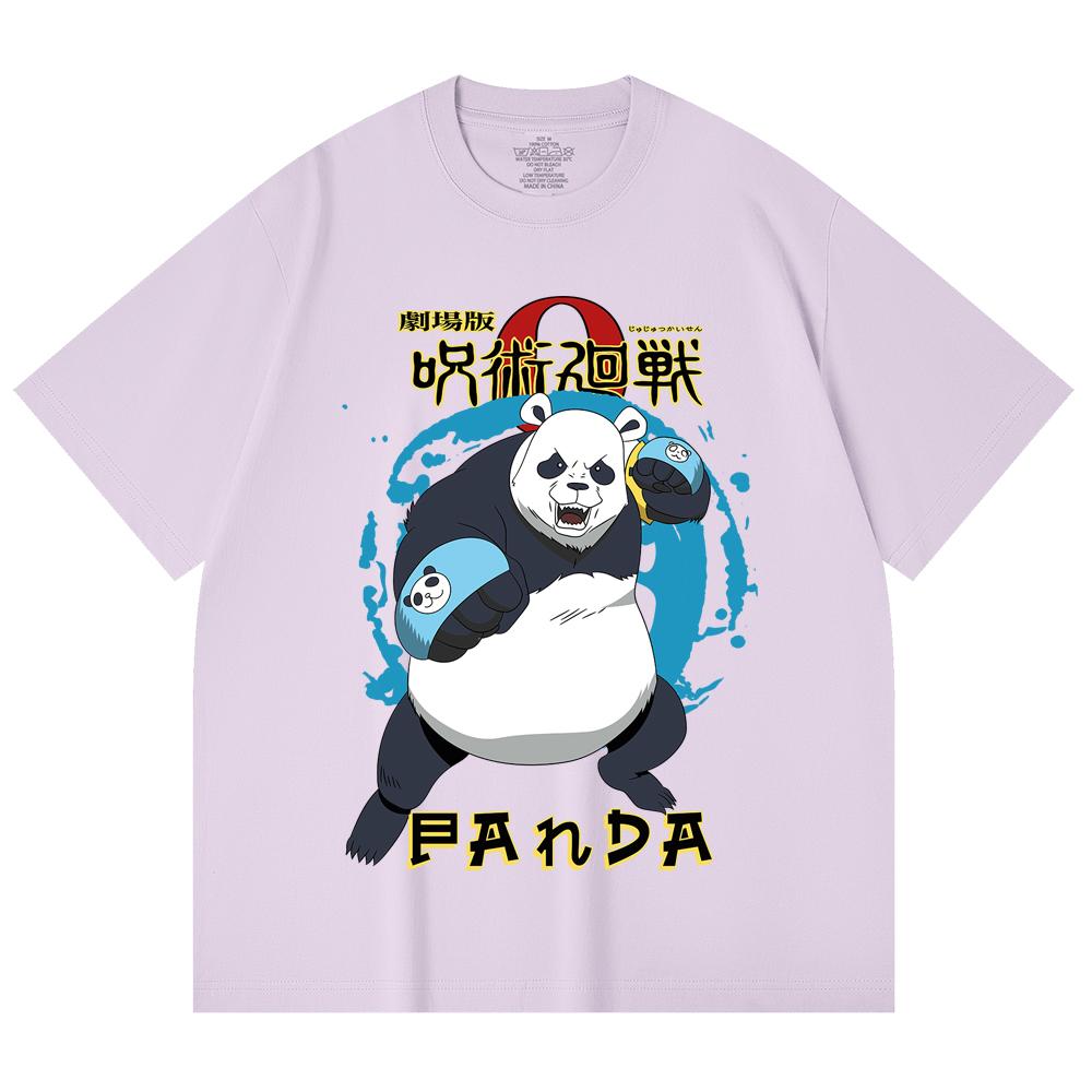 230 g/m² 100 % Baumwolle Jujutsu Kaisen V62 Panda-Print Unisex Schweres Baumwoll-T-Shirt