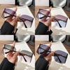 Vintage Frameless Curved Sunglasses With Letter Decor For Summer Outings And Fashion Wear