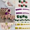 Grape Purple Toenail Art Stickers - Removable, Finished Nail Pieces with Dopamine Patches