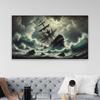 Vintage Large Size Painting Shipwreck Art Ocean Storm Shipwreck Art Print Poster Living Room Wall Canvas Painting Gallery Decor