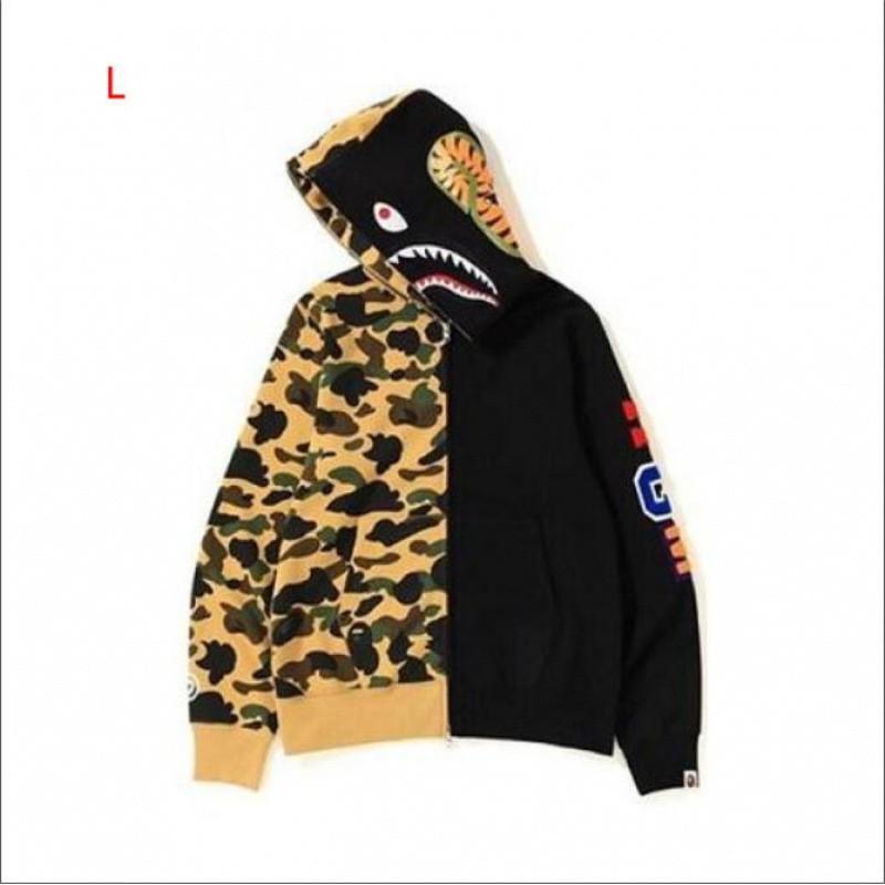 Shark 3D Print Zip Up Hoodie Camo Streetwear Teens