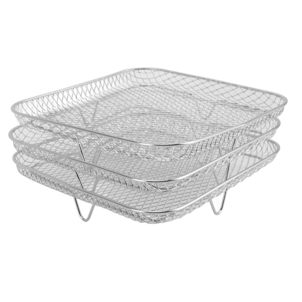 3PCS Fryer Rack Set 304 Stainless Steel Stackable Multi Layer Dehydrator Rack 8 Inch Fryer