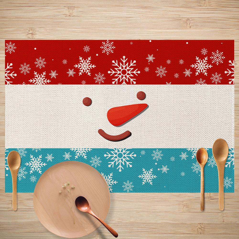 Christmas Table Mats Holiday Dining Placemats for Xmas Table Decor Snowflake Table Runner Waterproof Festive Accessories