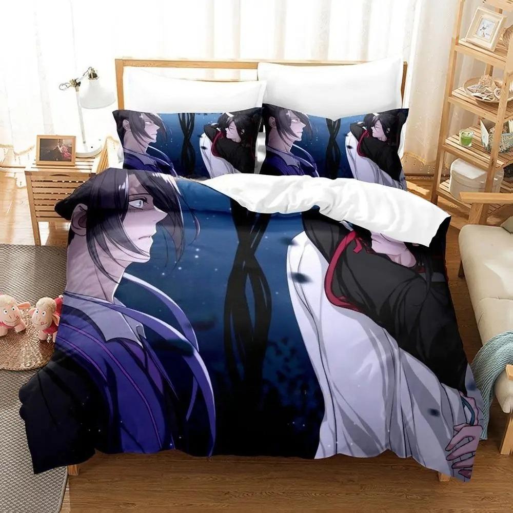 3D Print Mo Dao Zu Shi Wei Ying and Lan Zhan Bedding Set Anime three-piece set Adult Kid Bedroom Duvetcover Sets