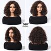 ALAN EATON Women's Kinky Curly Wigs for Black Women Black/Dark Brown Synthetic Wigs Heat Resistant Daily Party