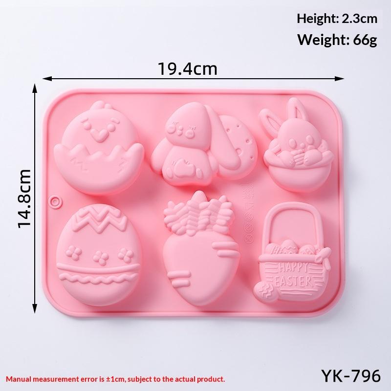 Easter Bunny Egg Shaped Silicone Cake Cookies Mold Chocolate Candy Baking Tool For Easter Kids Birthday Party Diy Decoration