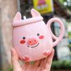 Keramik-Trinkgeschirr Schweinchen-Tassen Japanische Cartoon-Tassen für das Büro Tee- und Kaffeetassen Kreative Geschenke Krug für Mädchen Set Wasserflasche