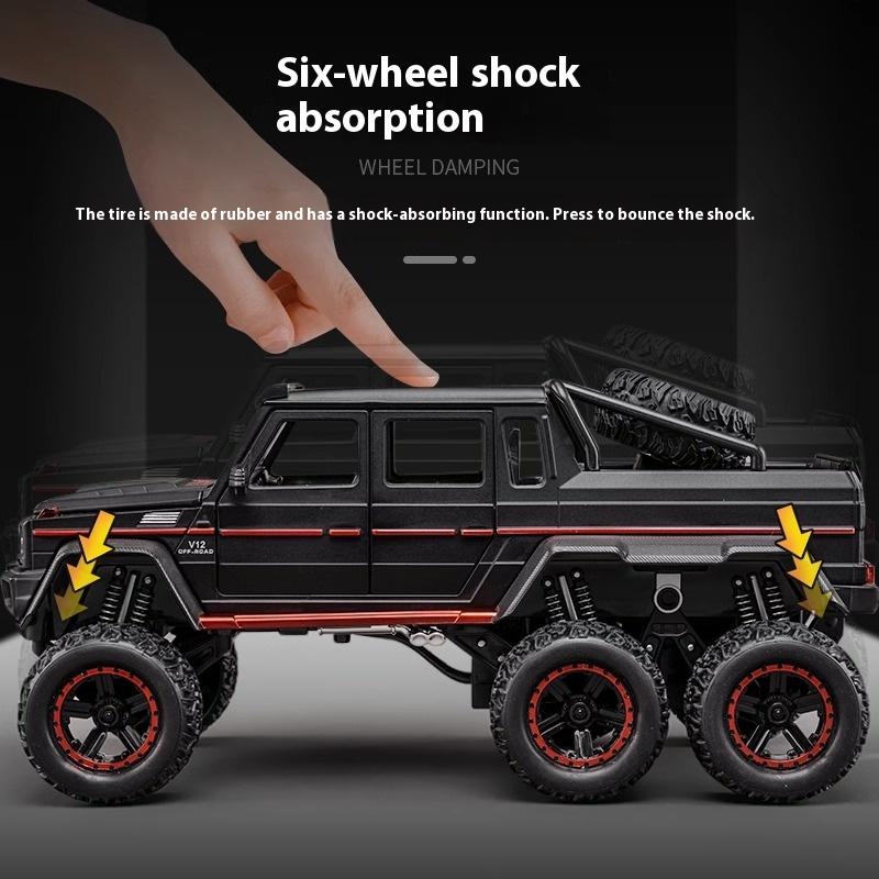 1/22 Boxed Large Benz G63 6X6 Car Model, Metal Die-cast Off-road Vehicle Collection Ornaments Sound and Light Children's Toy Car Gift