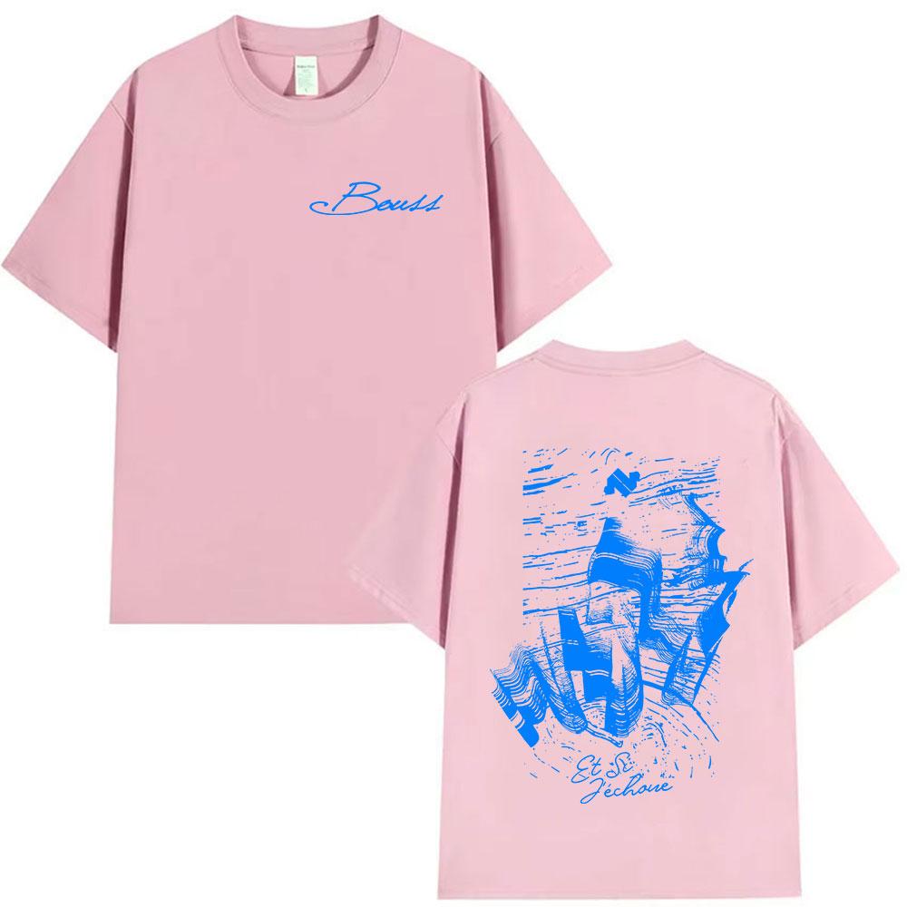BOUSS ET SI J'ECHOUE ?  Tour 2025 Print T Shirt Men's Women Vintage Oversized Cotton T-shirts Cozy High Quality Clothing T-shirt