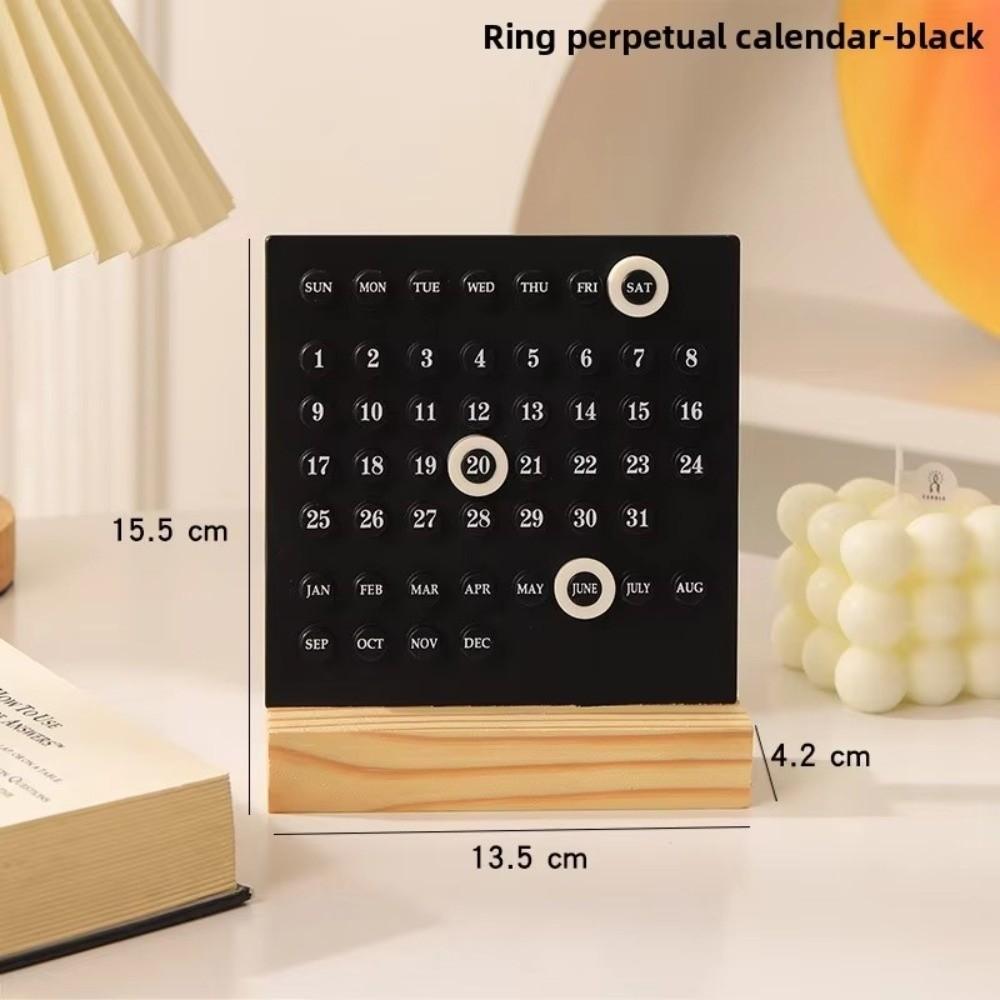 Acrylic Calendar Stand Wooden Base Desktop Calendar Nordic Perpetual Calendar  Desktop Ornament