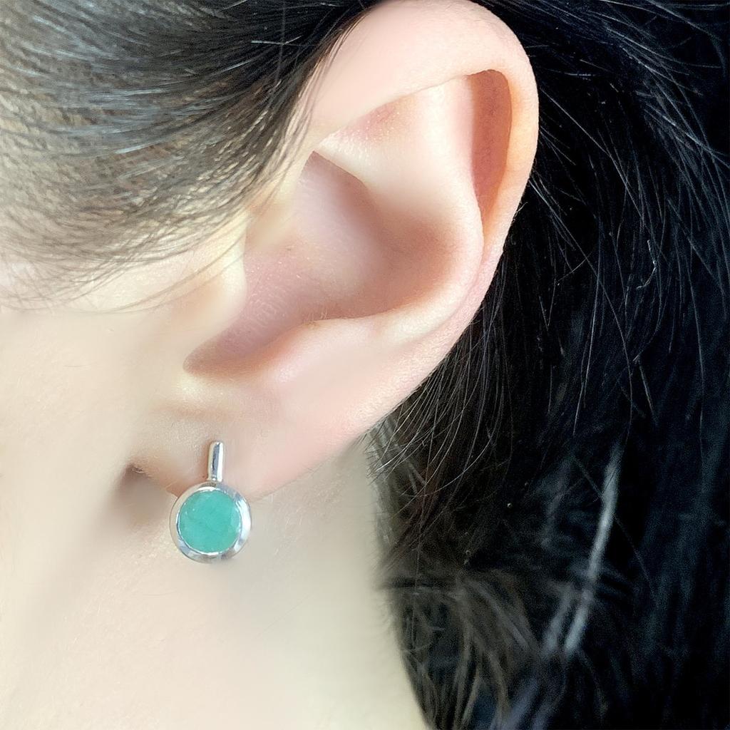 Silver Earrings with Natural Emerald 1.63ct (1516911)