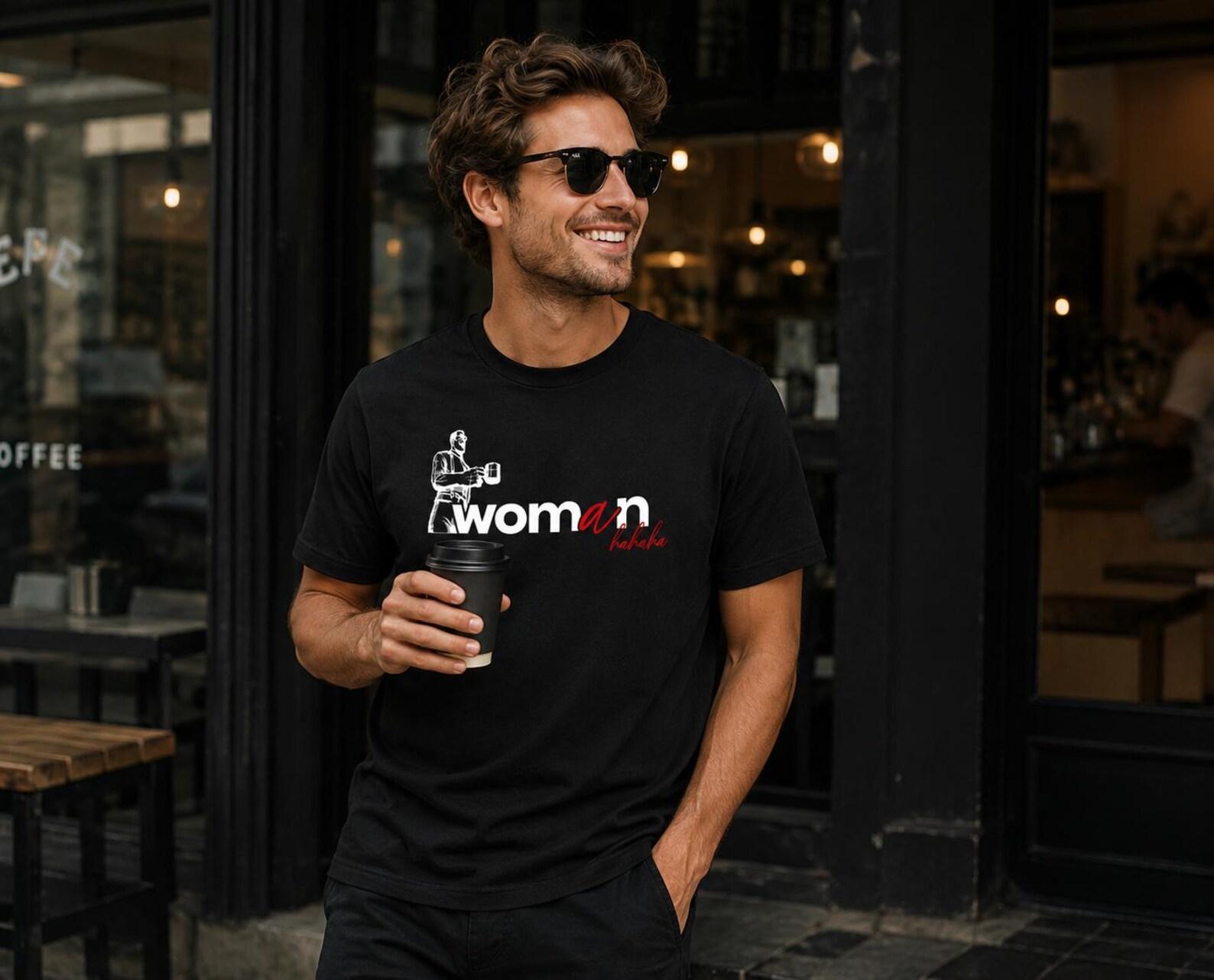 Minimal Woman Graphic Tee | Dark Aesthetic Shirt | Funny Feminist Tee | Subtle Irony Unisex Shirt 4XL
