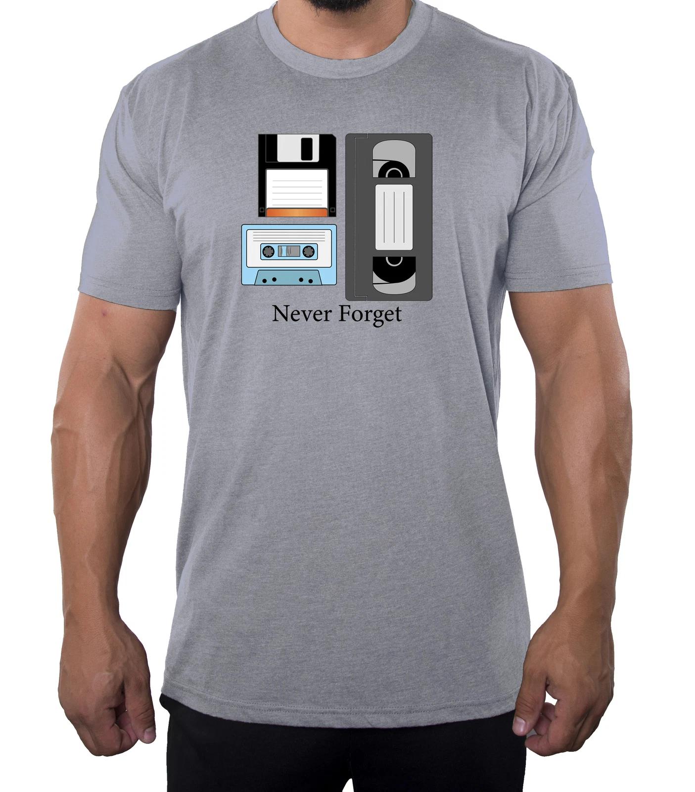 Never Forget Men s Retro T-Shirts, Funny Graphic Tees, gaming shirt S