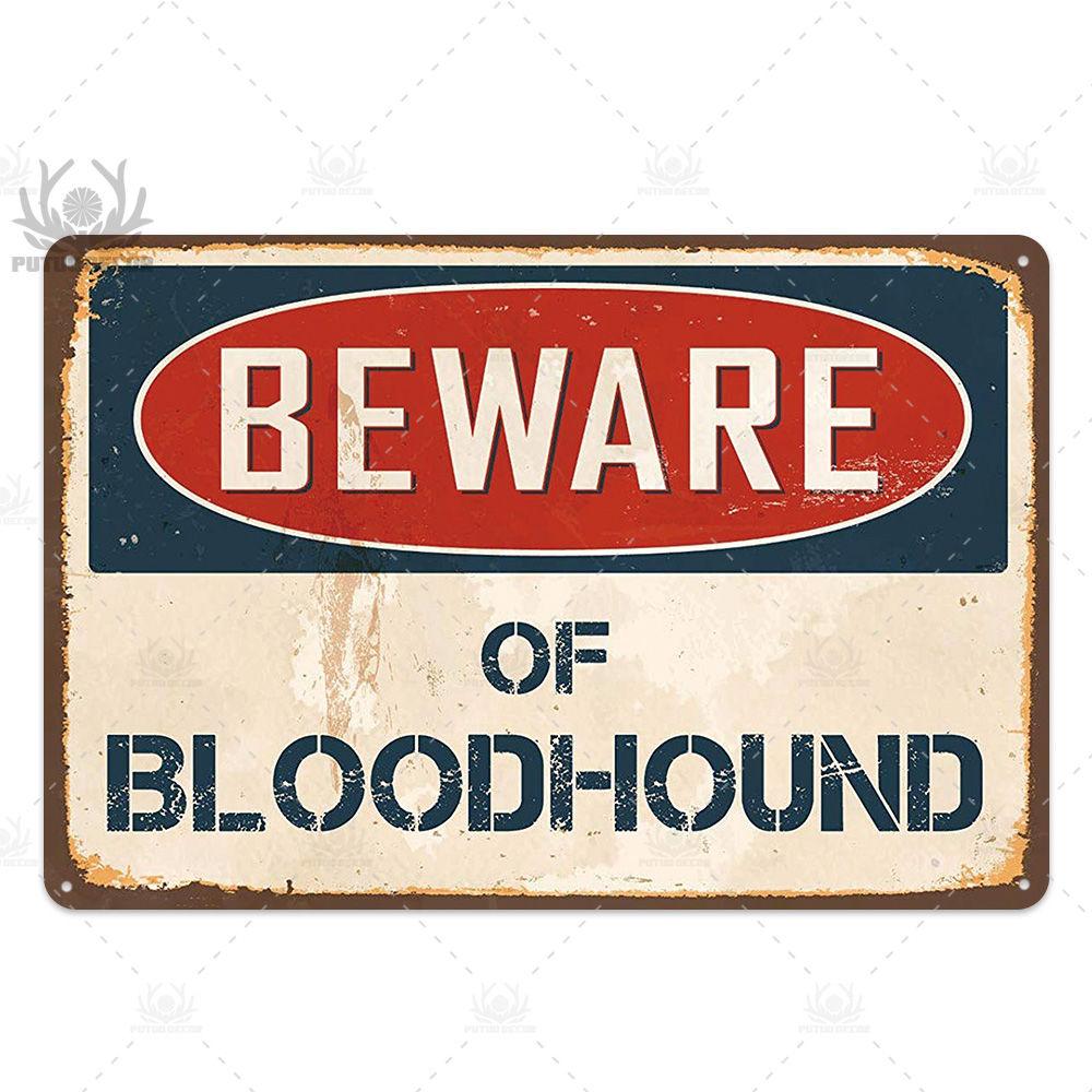 Putuo Decor Beware Vintage Tin Sign Funny Warning Danger Plaque Metal Wall Poster Painting for Room House Shop Bar Man Cave