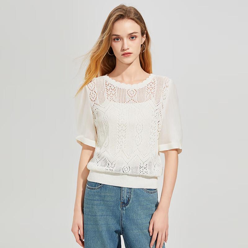 Women's Round Neck Short Sleeve Knit Top