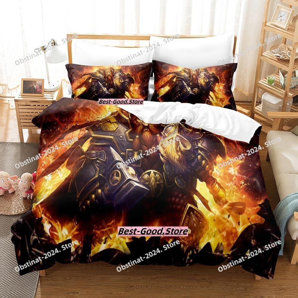 2023 Game Hearthstone Heroes Of Warcraft Bedding Set Cartoon Anime three-piece Set Teenager Bedroom Duvetcover Sets