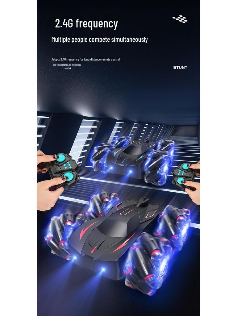 2.4G Remote Control Double-Sided Stunt Car: Flip, Drift, Four-Wheel Drive Tumbling Toy for Kids