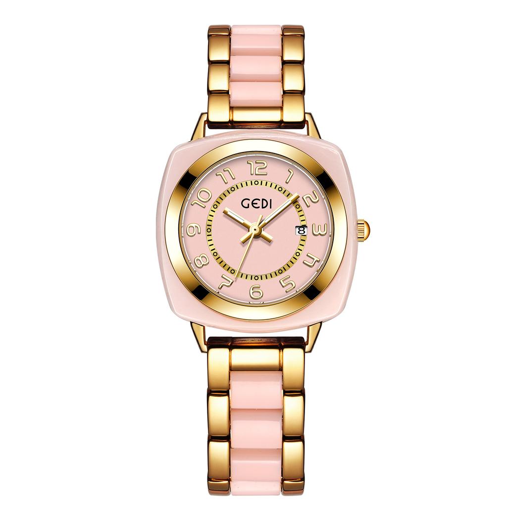 Retro Wine Barrel Simple White Commuter Women'S Watch Niche High Sense Amber Business Style Quartz Watch