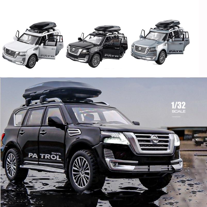 Масштаб 1/32 Nissan Patrol SUV, имитация модели автомобиля из сплава, детская металлическая игрушка со звуком и светом, литая под давлением, подарок для мальчиков, подарок
