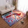 Red Cardinal Bird on Snowy Branches and Ornaments Non-slip rug suitable for living room and bedroom sofas
