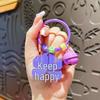 Cute Flower Pattern Acrylic Keychain Set