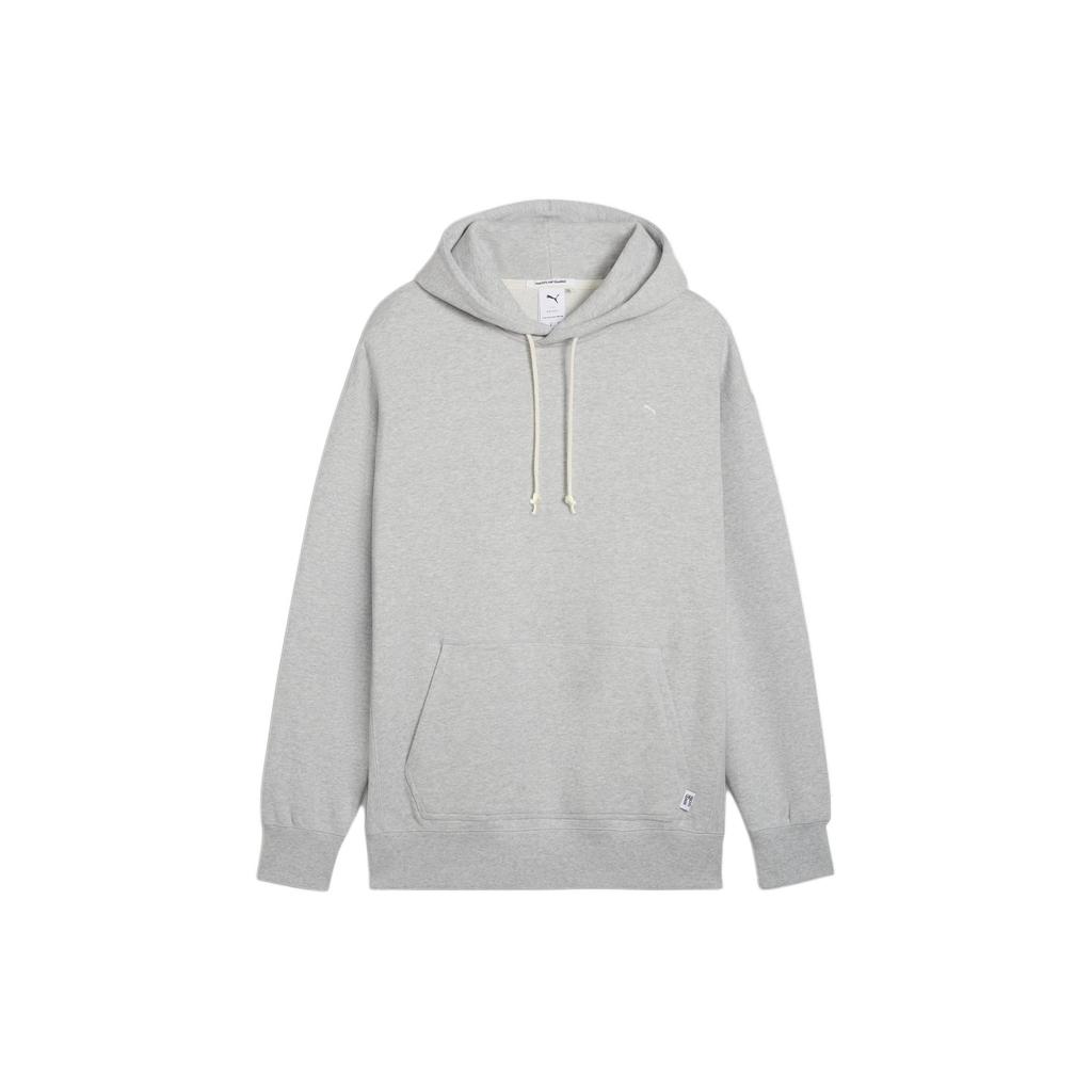 Puma Mmq Solid Color Casual Oversized Hooded Long Sleeve Sweatshirt Men Sweatshirt Light-Gray 624011-04