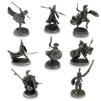 1 bucată alamă albă antică Spartan Roma Soldații Figurine Miniaturi Vintage Metal Soldați Model Statuie Ornament de birou Cadou