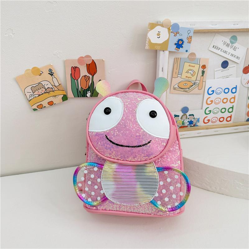 Adorable Cartoon Animal Girls Backpack With Sequin Design For Cute Preschoolers роза розовый