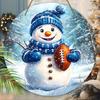 Cute Winter Wonderland Wooden Christmas Sign with Adorable Snowman Rugby Pattern, Ideal for Front Door Wall Hanging Decor, Ideal Christmas Gift