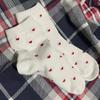 5 Pair Long Cute Socks Women Love Heart With Print Kawaii Beautiful Lady Designer Socks High Art Warm Sokken Femme Calze