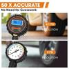 Digital Tire Pressure Gauge With Inflator, 250 PSI Heavy Duty Air Chuck Air Compressor Attachments, Improved Leaks Protection & Stainless Braided