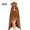 Plüsch Pyjama Hoodie Tier Tragbare Decke Hoodie, Oversized Fleece Sweatshirt für Erwachsene Hautfreundlicher Bademantel Nachtwäsche, Halloween Cosplay Kostüm Mit Kapuze