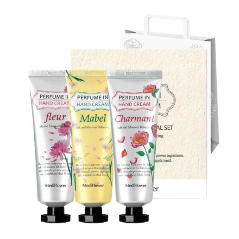 

MediFlower Perfume In Hand Cream 3Piece Set(80g × 3) + Gift Shopping Bag Set(80g × 3)