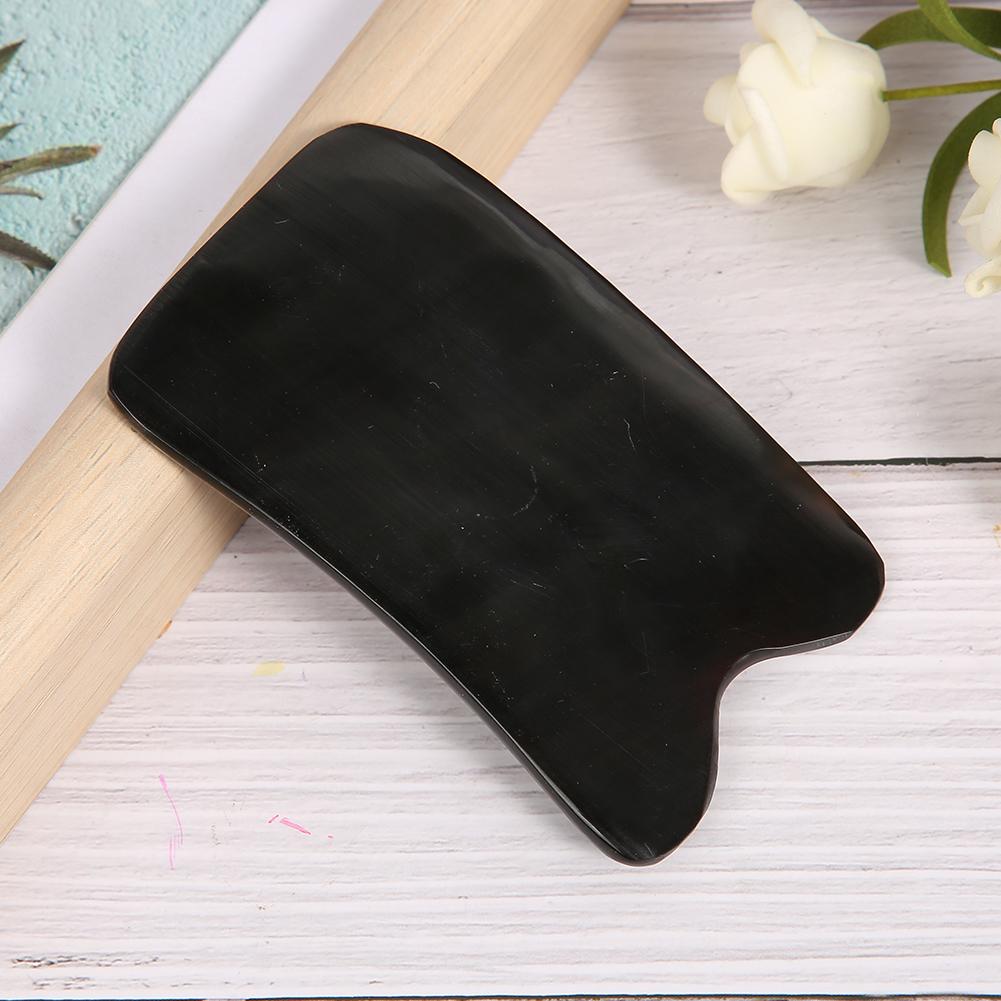 Black Ox Horn Scraping Board Body Acupuncture Therapy Muscle Pain Relief Gua Sha Tool